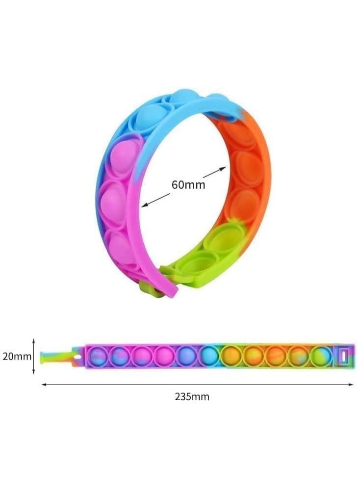 24 Pack Pop Bracelet Bubble Fidget Toys for Party Favors, Hand Finger Silicone Wristband Bulk for Student Classroom Prizes, Goodie Bag Fillers Stuffers Birthday Gifts for Kid (Random Color) - Image 2